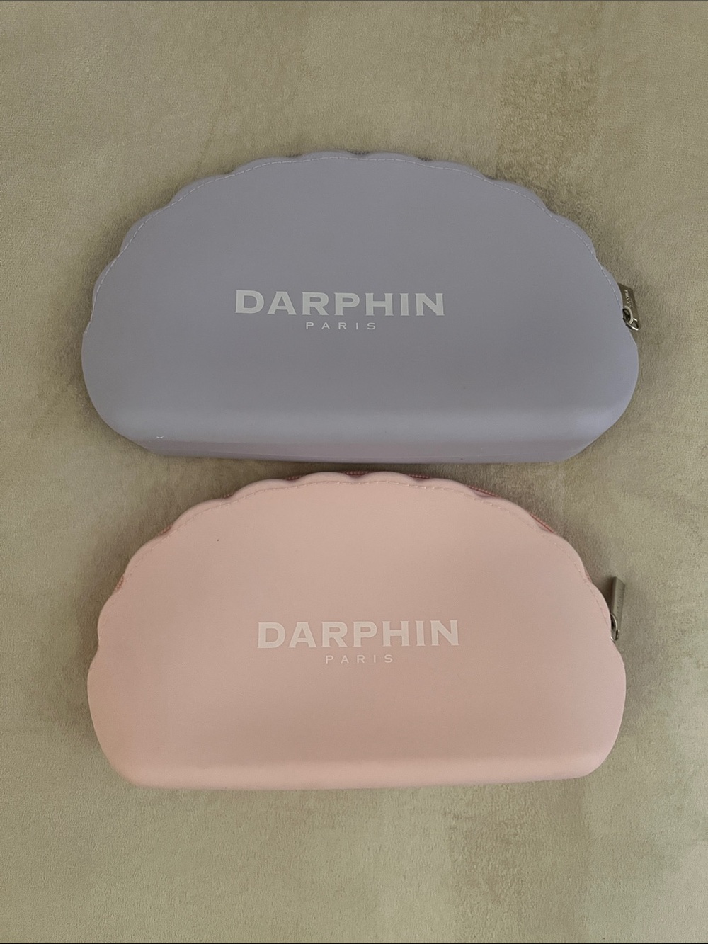 Darphin Pair of Pink and Purple Silicone Cosmetic Cases